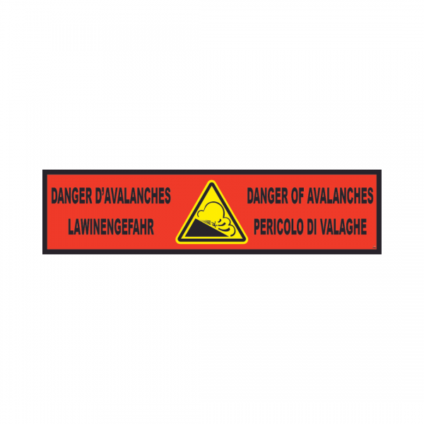 Banderole horizontale 2000X500 "DANGER AVALANCHES" FR-DE-EN-IT  # MONTEE BANH027-M